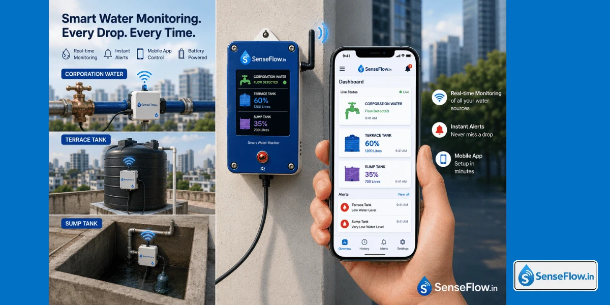 Water tank alarm and monitoring display